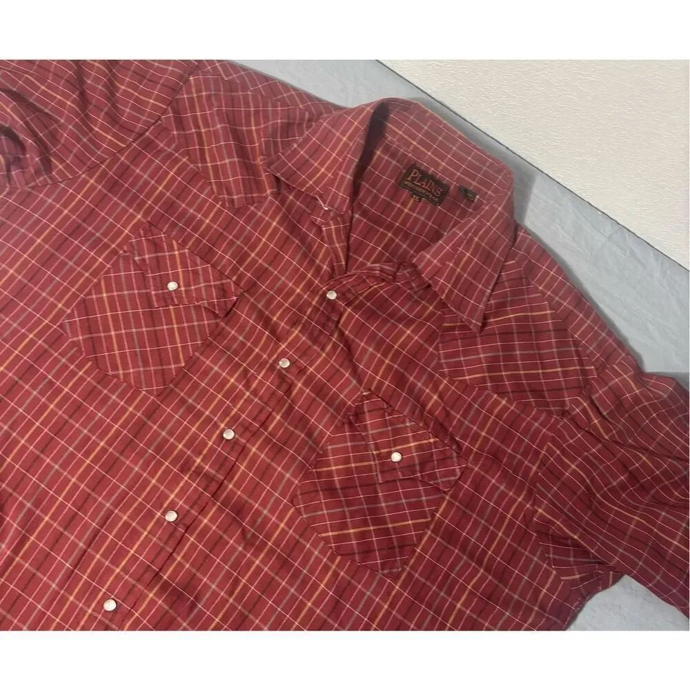 Plains Western Wear Shirt Mens XL Pearl Snap Short Sleeve Western Rodeo